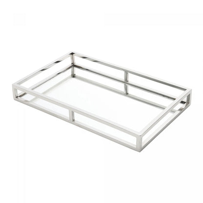 BANDEJA DE AÇO INOX COM ESPELHO 41CM X 26CM X 5CM