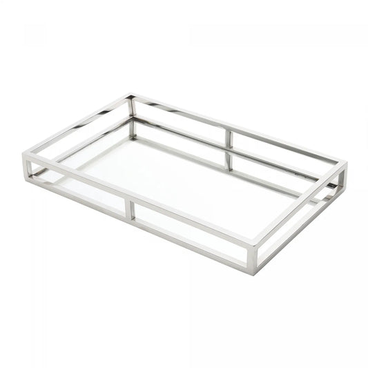 BANDEJA DE AÇO INOX COM ESPELHO 41CM X 26CM X 5CM