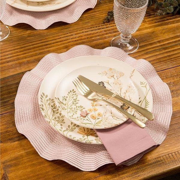 Jogo Americano Luna Wave Rose - DoceLar Loja