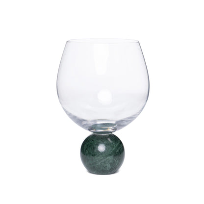 JOGO 2 PCS - TACAS PARA GIN EM MARMORE VERDE E CRI