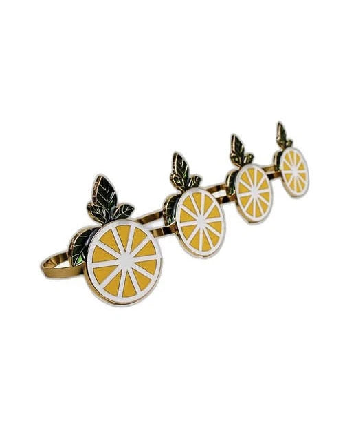 ANEL DE GUARDANAPO LIMÃO METAL C/4