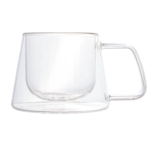 CJ 2 XICARAS P/CAFE E CHA DUPLA PAREDE DE VIDRO BOROSSILICATO 180ml