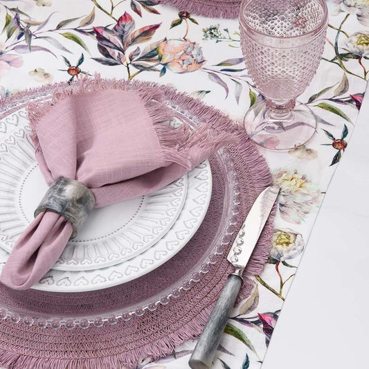 Guardanapo Franja Coloratta Rosa Vintage - DoceLar Loja