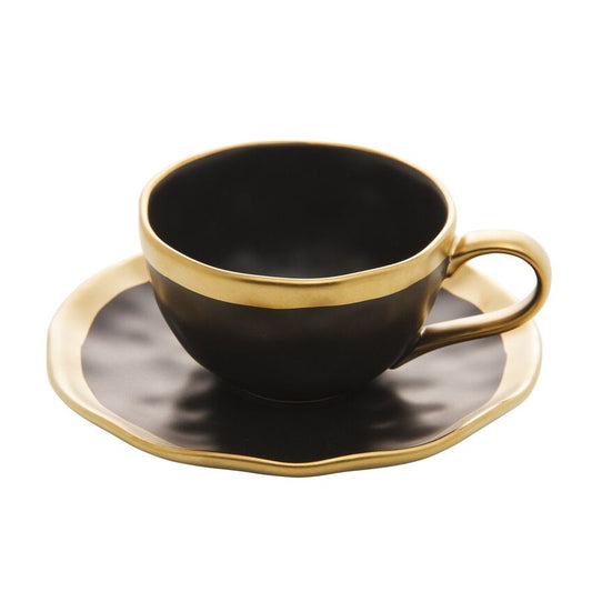 XICARA DE CAFE DE PORCELANA PRETO E DOURADO DUBAI 90ml