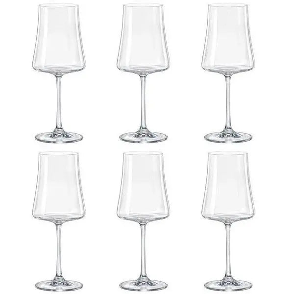 Jogo 6 Taças Cristal Vinho Branco Fundo Quadrado - DoceLar Loja