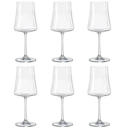 Jogo 6 Taças Cristal Vinho Branco Fundo Quadrado - DoceLar Loja