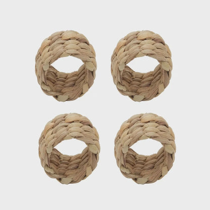 CJ 4 ANEIS P/GUARDANAPOS FIBRA NATURAL