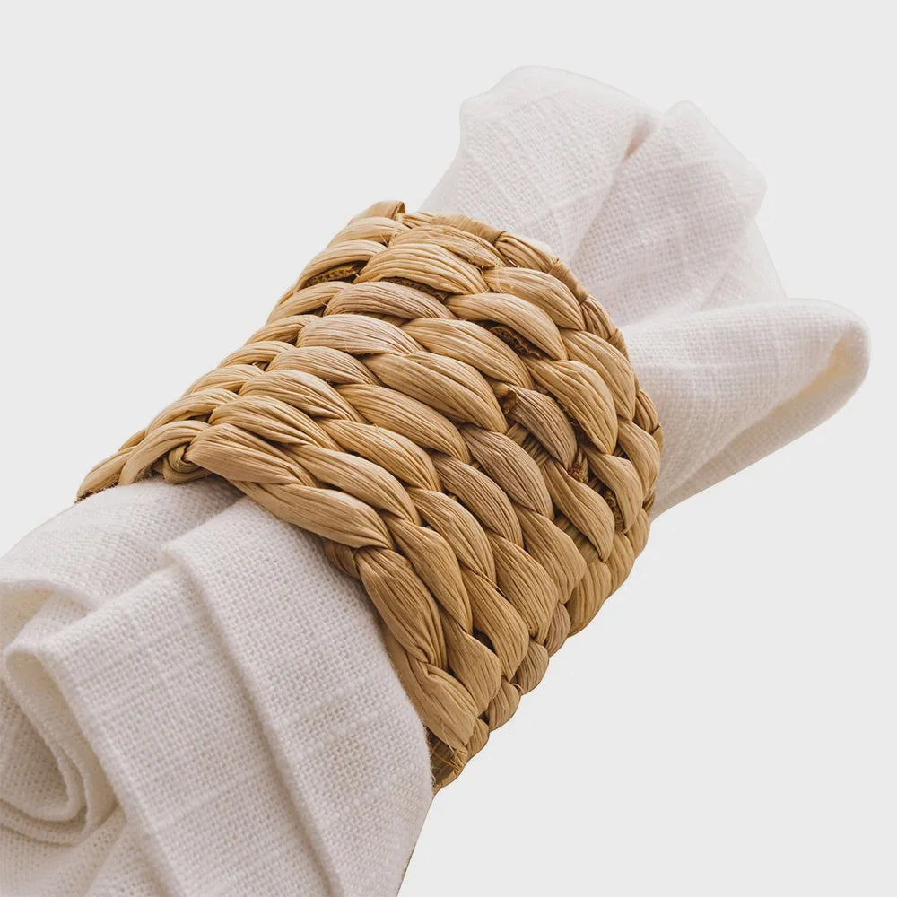 CJ 4 ANEIS P/GUARDANAPOS FIBRA NATURAL