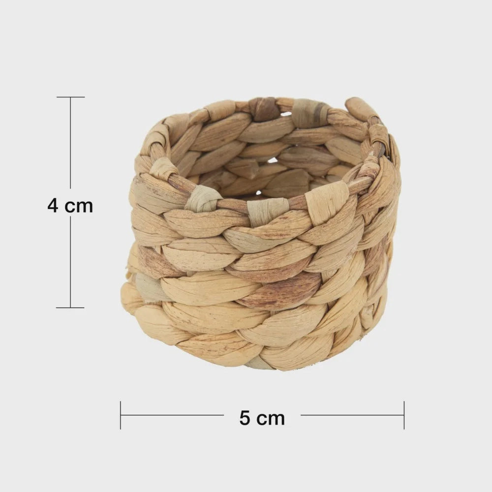 CJ 4 ANEIS P/GUARDANAPOS FIBRA NATURAL