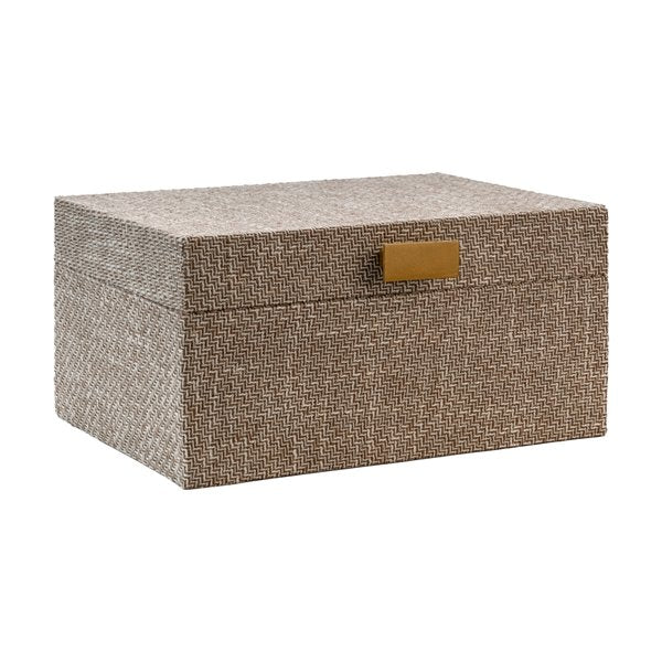 22246 BAU RETANGULAR MADEIRA TRAMA BICOLOR 36X22X2