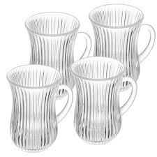 CJ 4 CANECAS DE VIDRO LINES 130ML
