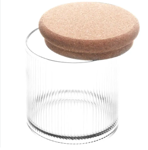 POTE DE VIDRO COM TAMPA ROLHA ESSENCIA 450ML