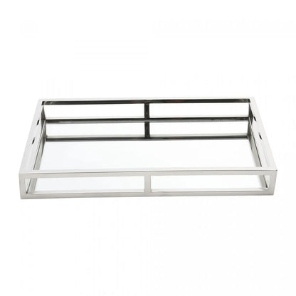 BANDEJA DE AÇO INOX COM ESPELHO 41CM X 26CM X 5CM