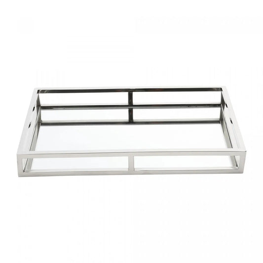 BANDEJA DE AÇO INOX COM ESPELHO 41CM X 26CM X 5CM