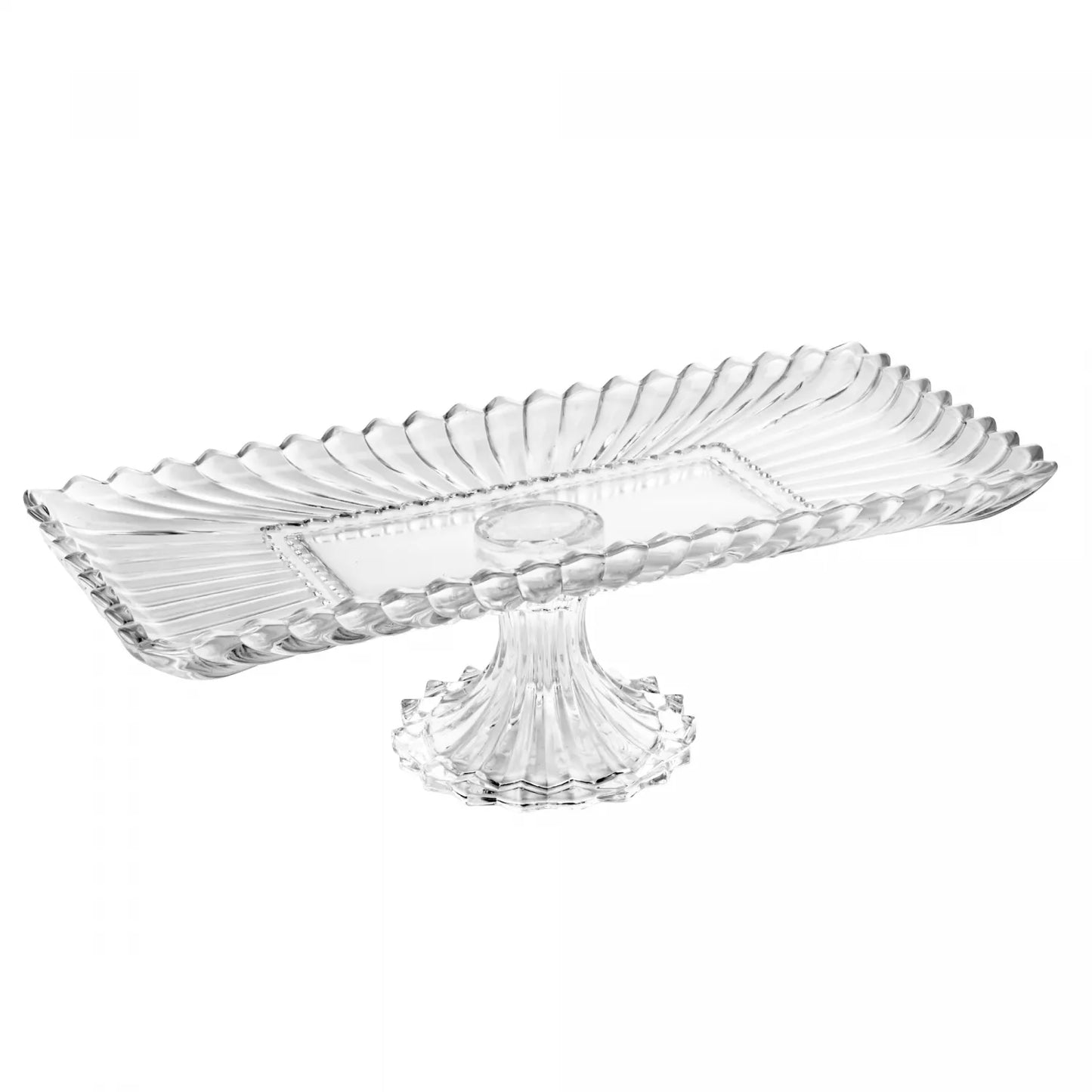 TRAVESSA CRISTAL DE CHUMBO C/PE RETANGULAR GENEVA 30x16,5x12cm