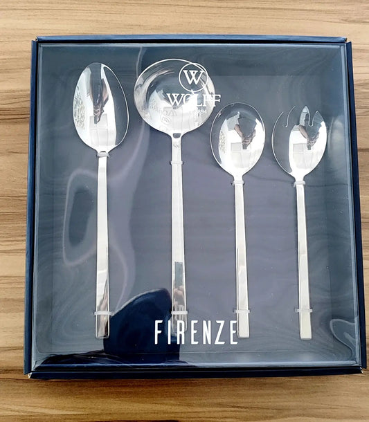 CJ 4 TALHERES PARA SERVIR DE ACO INOX FIRENZE