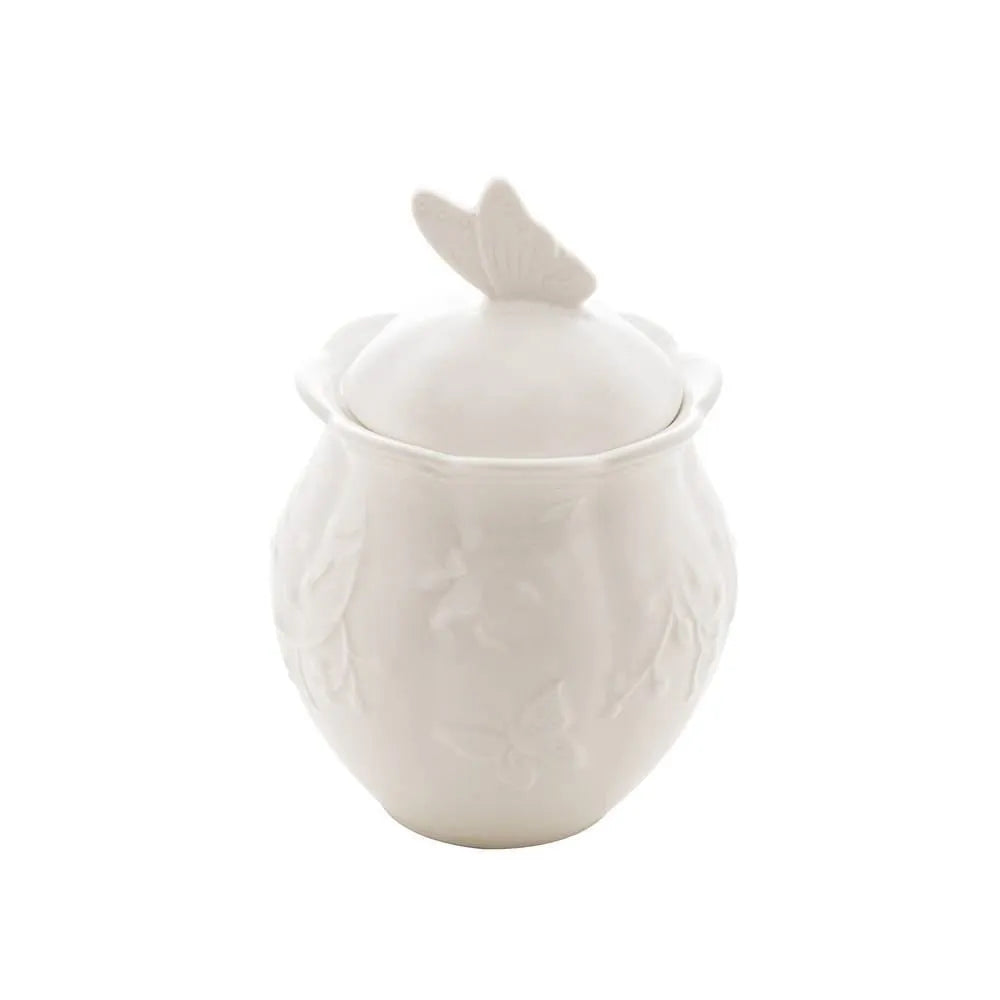 AÇUCAREIRO DE PORCELANA NEW BONE BUTTERFLY FLOWER