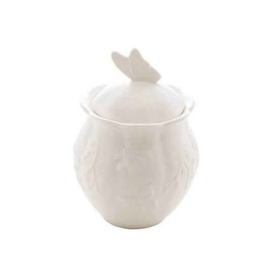 AÇUCAREIRO DE PORCELANA NEW BONE BUTTERFLY FLOWER