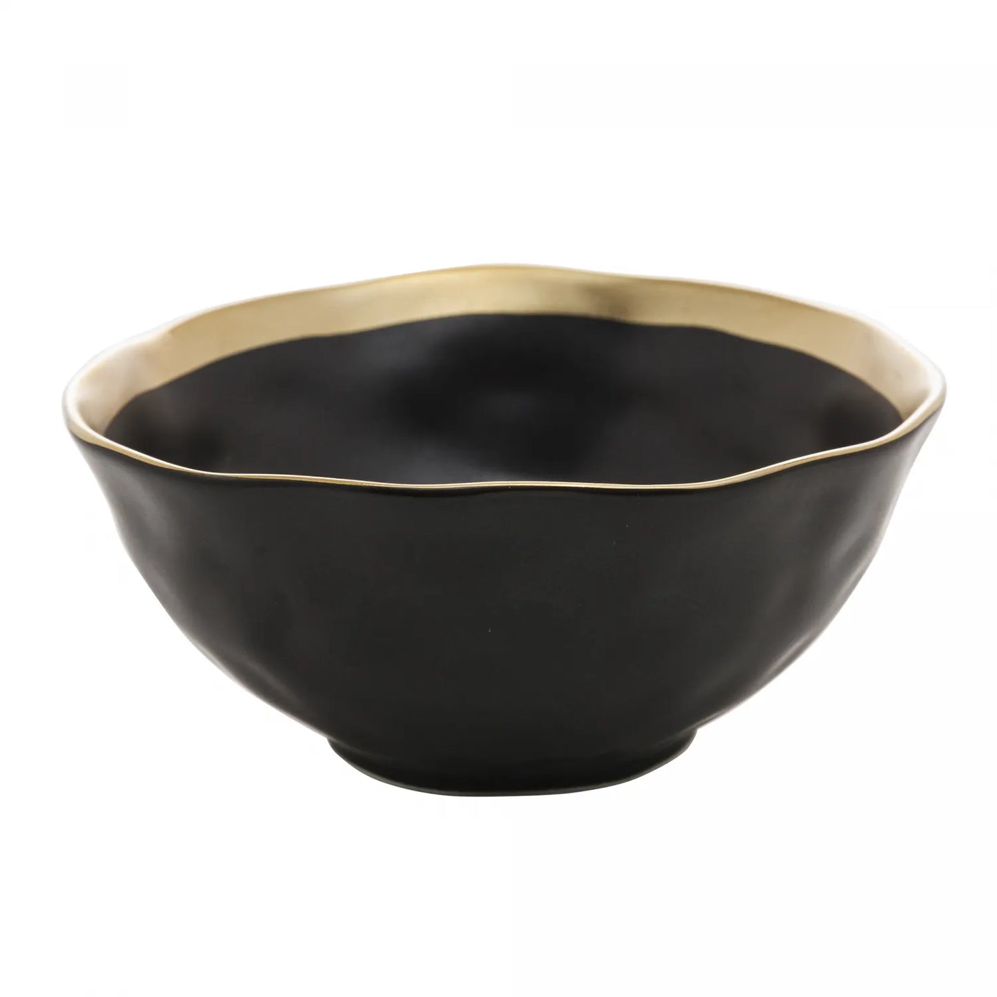 BOWL DE PORCELANA PRETO E DOURADO DUBAI