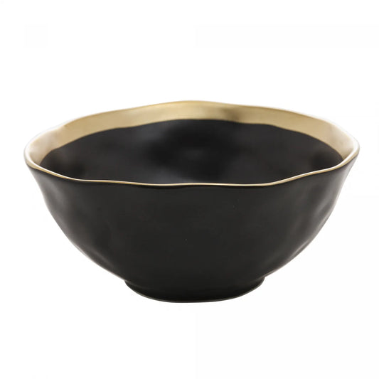 BOWL DE PORCELANA PRETO E DOURADO DUBAI