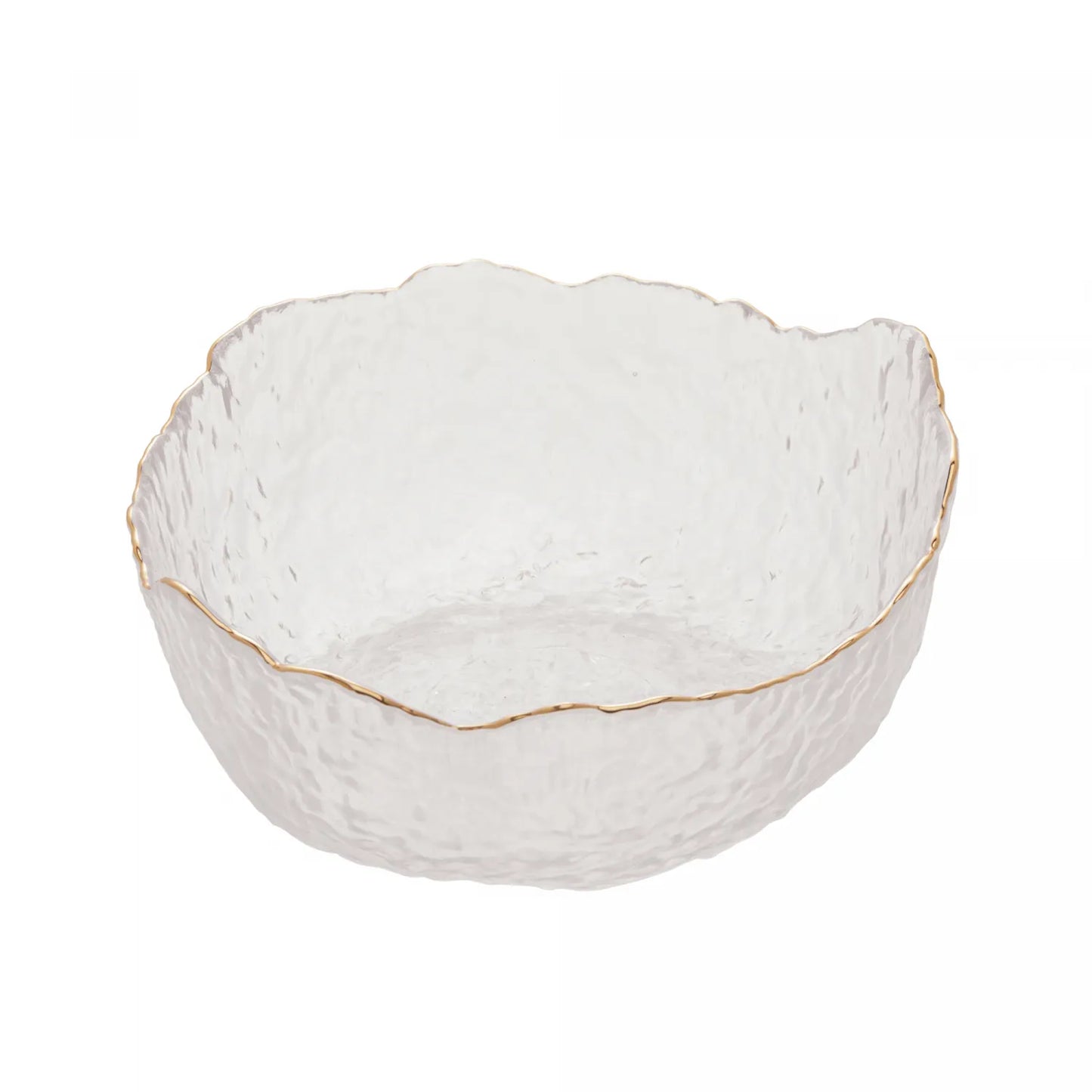 BOWL CRISTAL MARTELADO COM BORDA DOURADA TAJ-P