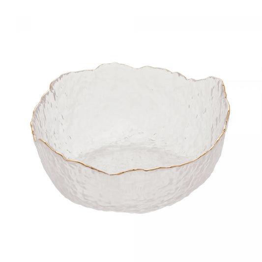 BOWL CRISTAL MARTELADO COM BORDA DOURADA TAJ-P