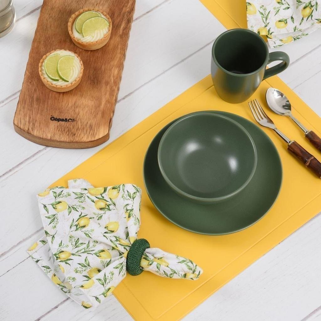 Argola de Guardanapo Rayon 4 peças Olive - DoceLar Loja