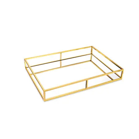 BANDEJA EM METAL COM ESPELHO