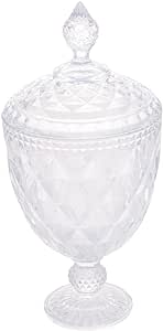 Potiche C/Pé de Cristal Diamond - DoceLar Loja