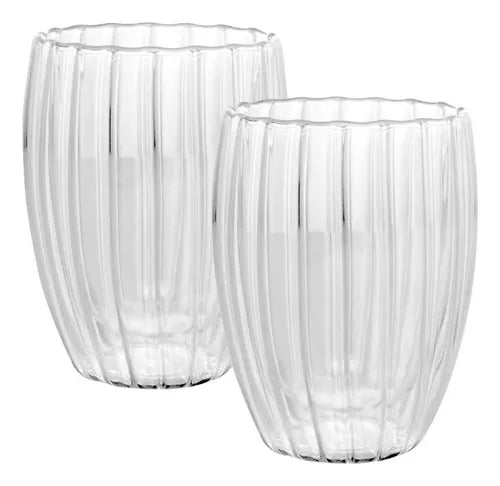 CJ 2 COPOS DE CAFÉ PAREDE DUPLA DE VIDRO BOROSSILICATO CLASSIC 270ML