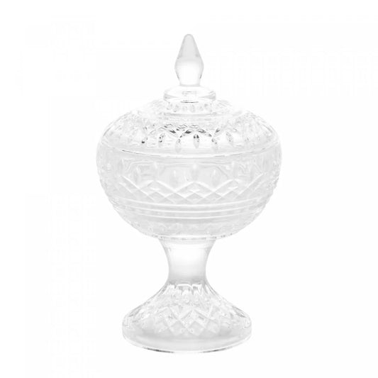 POTICHE DECORATIVO DE CRISTAL COM PÉ LYS 11CM X 18CM