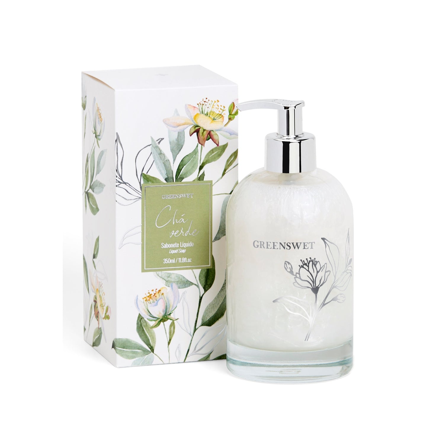 Saboneteira 350ml Essencia Cha Branco