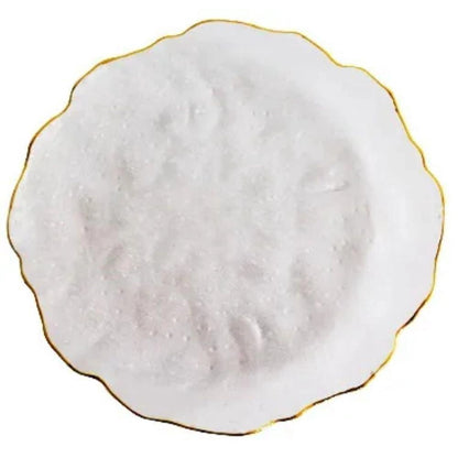 Prato Raso Cristal Martelado com Fio De Ouro - DoceLar Loja