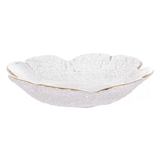 BOWL CRISTAL MARTELADO COM BORDA DOURADA TAJ FLOR-M