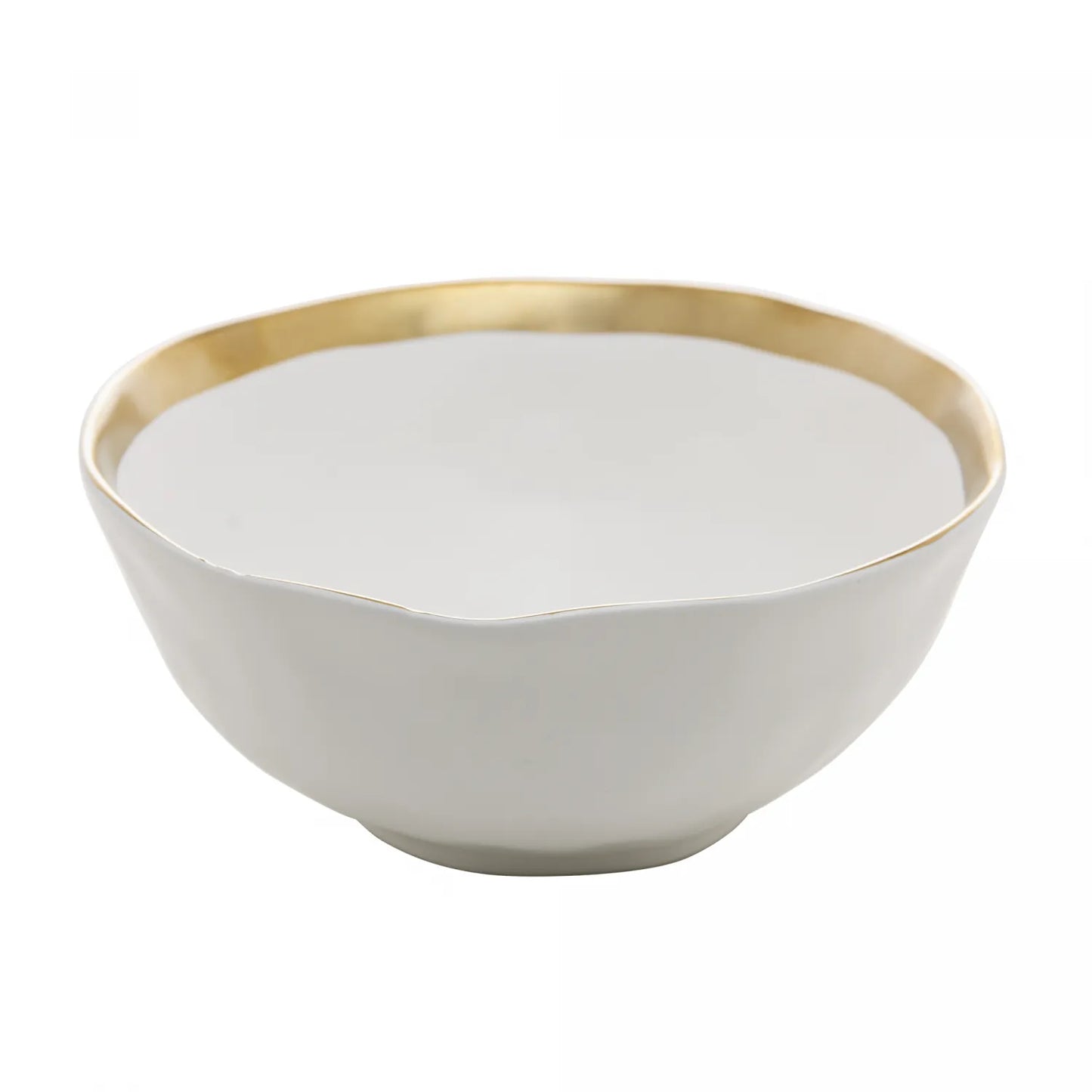Bowl de Porcelana Branco e Dourado Dubai