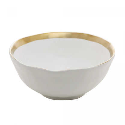 Bowl de Porcelana Branco e Dourado Dubai