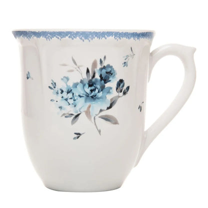 CANECA FLORESCER 330ML AZUL CERAMICA WOLFF