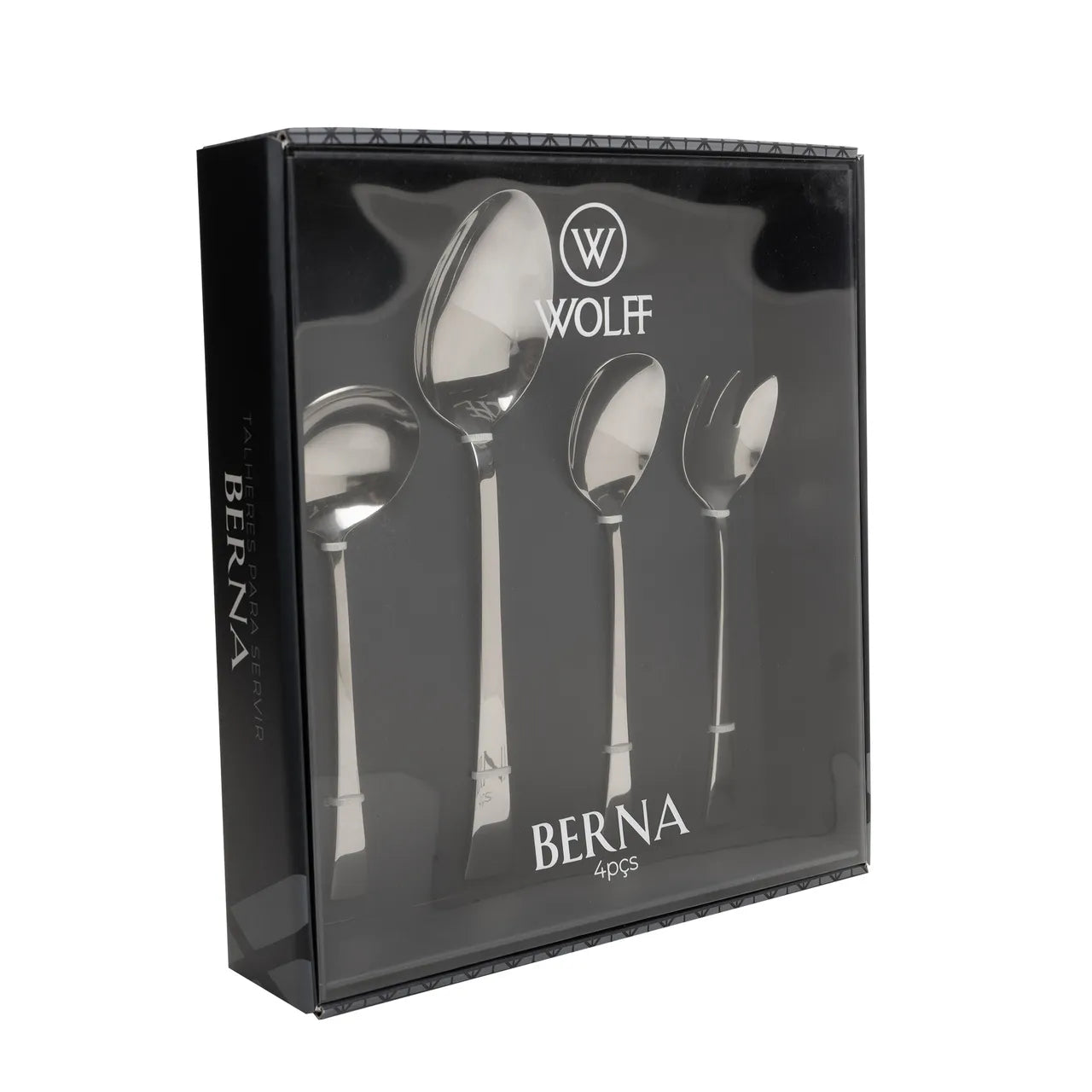 CJ 4 PEÇAS PARA SERVIR BERNA AÇO INOX WOLFF