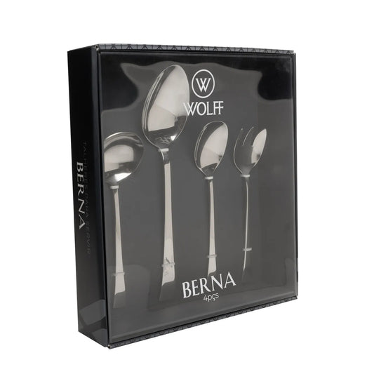 CJ 4 PEÇAS PARA SERVIR BERNA AÇO INOX WOLFF
