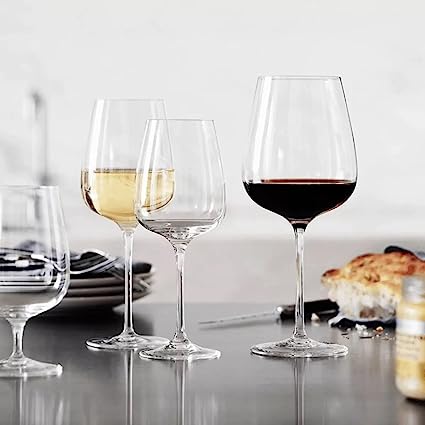 Jogo de 6 Taças P/Vinho Tinto Dora em Cristal Ecológico - DoceLar Loja