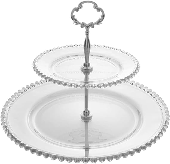 Prato Duplo para Doce em Cristal Pearl - DoceLar Loja