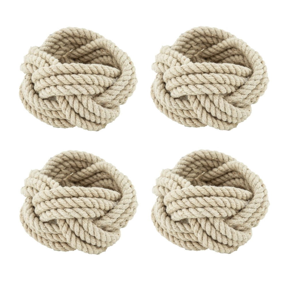 Cj 4 Argolas de Fibra Natural P/Guardanapos