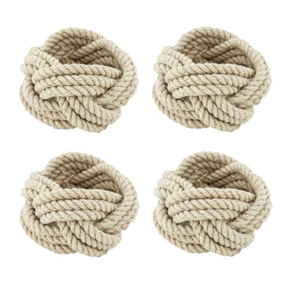 Cj 4 Argolas de Fibra Natural P/Guardanapos