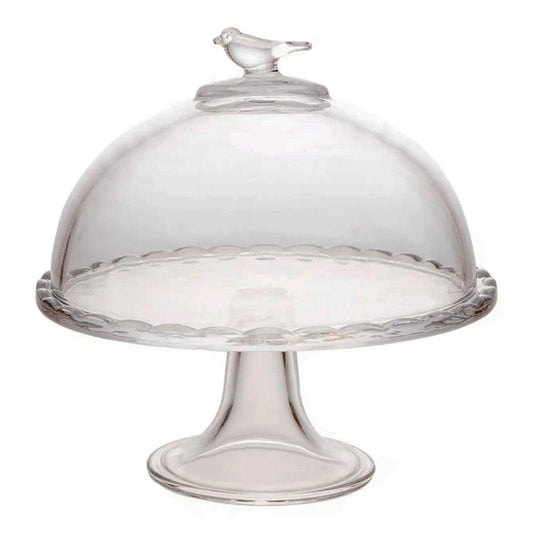 PRATO COM PE E TAMPA BIRD 19CM X 19CM X 19CM CRISTAL WOLFF