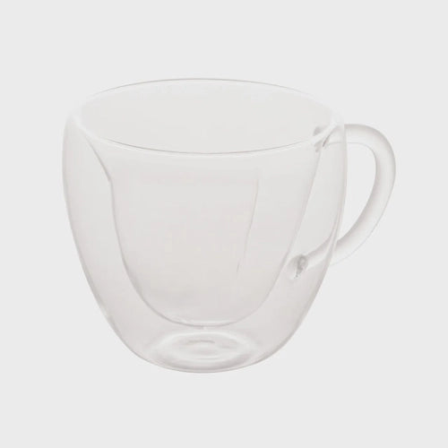 Jogo 2 Xícaras Parede Dupla Coração Vidro - DoceLar Loja