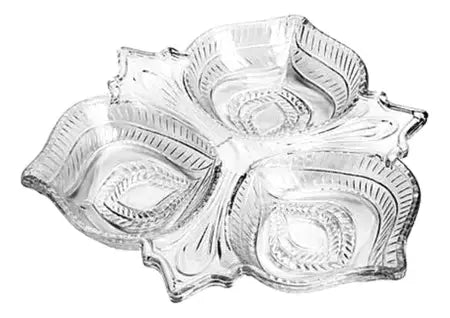 PETISQUEIRA DE CRISTAL C/3 DIVISORIAS VINTAGE 26CMX4CM