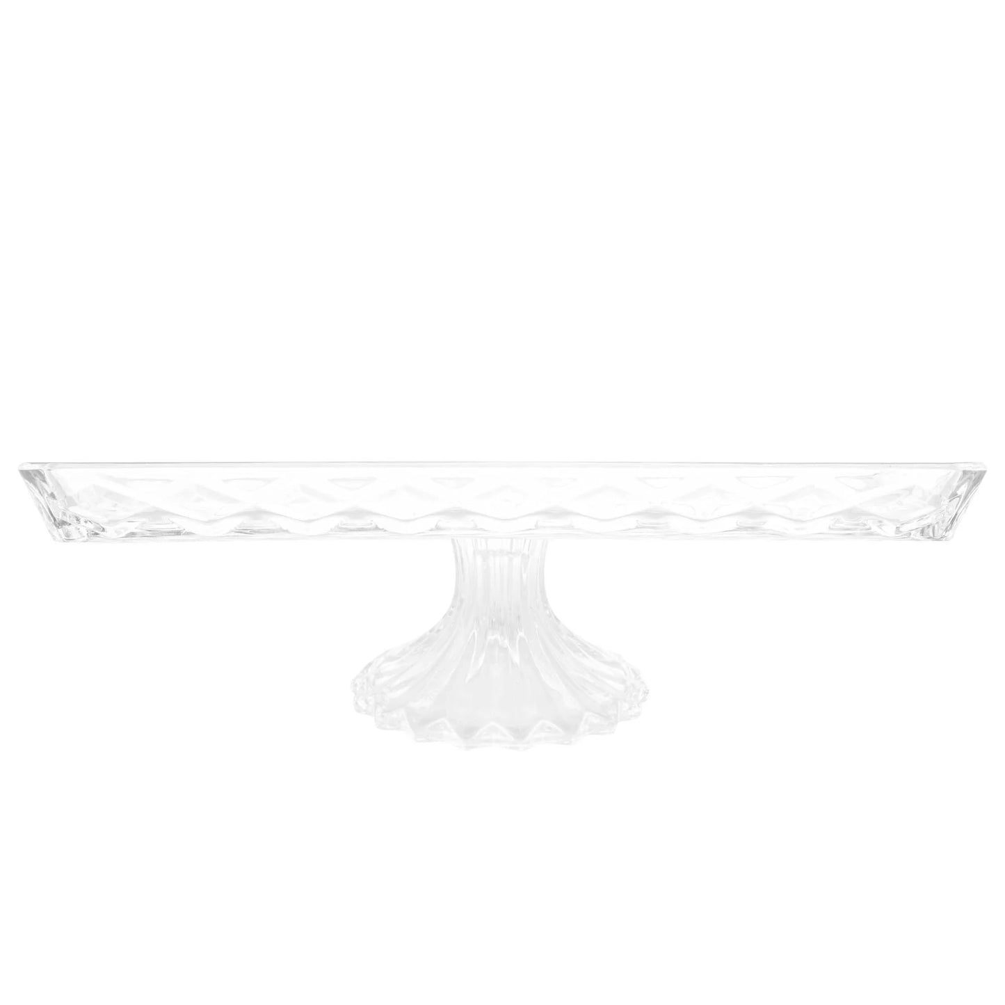 Travessa para Servir de Cristal com Pé Diamond - DoceLar Loja