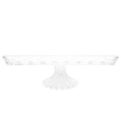 Travessa para Servir de Cristal com Pé Diamond - DoceLar Loja