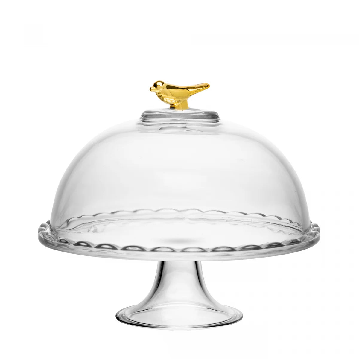 PRATO COM PE E TAMPA GOLDEN BIRD 19CM X 19CM X 19CM CRISTAL WOLFF