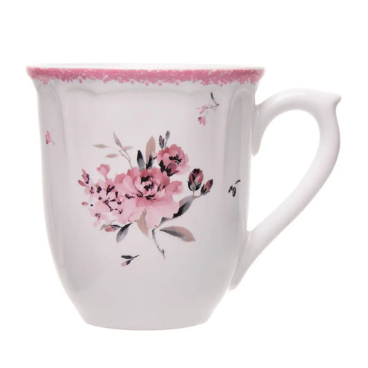 CANECA FLORESCER 330ML ROSA CERAMICA WOLFF